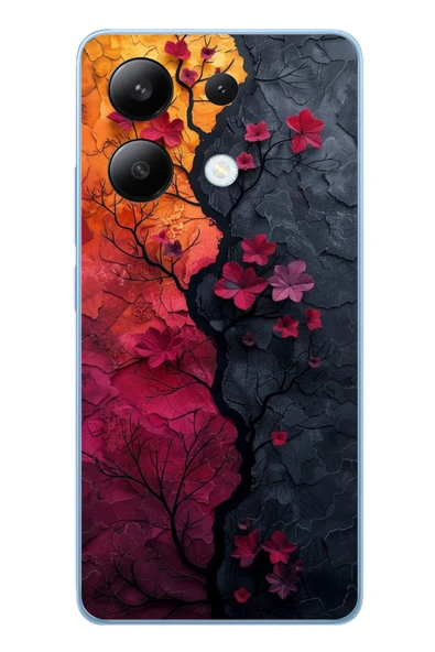 Le Balvo Redmi Note 13 4G Uyumlu Yaprak Geçişkenliği Baskılı Silikon Kılıf ürün görseli 1