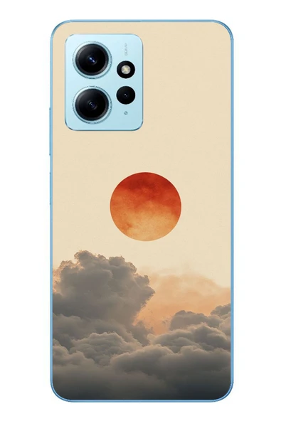 Le Balvo Redmi Note 12 4G Uyumlu Bulut ve Güneş Baskılı Silikon Kılıf ürün görseli 1