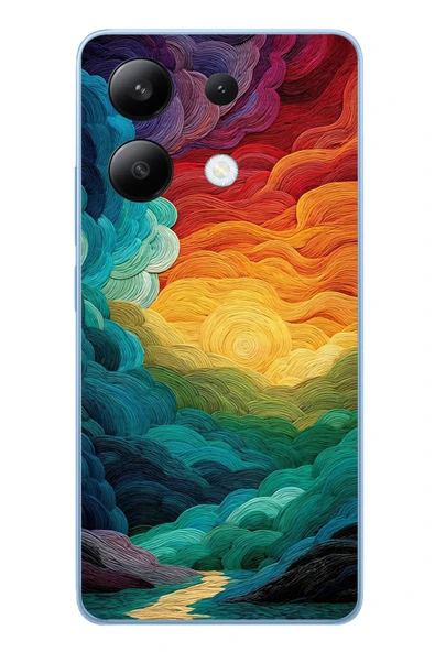 Le Balvo Redmi Note 13 4G Uyumlu Gün Doğumu ve Batımı Baskılı Silikon Kılıf ürün görseli 1