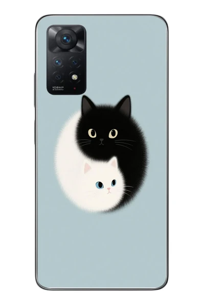 Le Balvo Redmi Note 11 Pro 4G Uyumlu Yin Yang Kediler Baskılı Silikon Kılıf ürün görseli 1