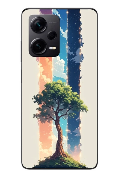 Le Balvo Redmi Note 12 Pro Plus Uyumlu Yalnız Ağaç Dört Mevsim Baskılı Silikon Kılıf ürün görseli 1
