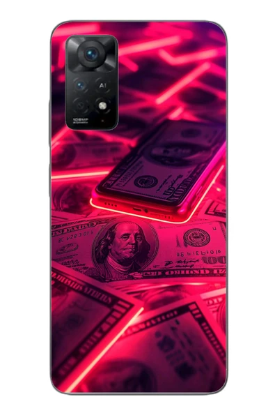 Le Balvo Redmi Note 11E Uyumlu Kızıl Dolarlar Baskılı Silikon Kılıf ürün görseli 1