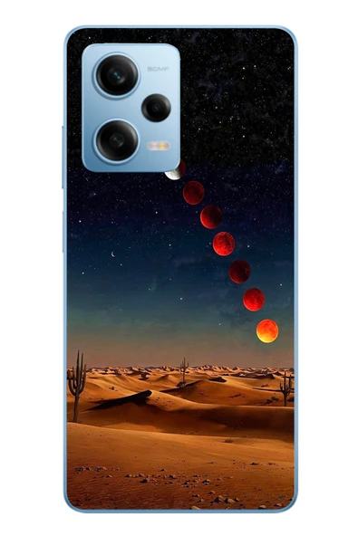 Le Balvo Redmi Note 12 Pro 5G Uyumlu Ayın Geçişi Baskılı Silikon Kılıf ürün görseli 1