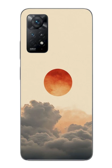 Le Balvo Redmi Note 11E Uyumlu Bulut ve Güneş Baskılı Silikon Kılıf ürün görseli 1