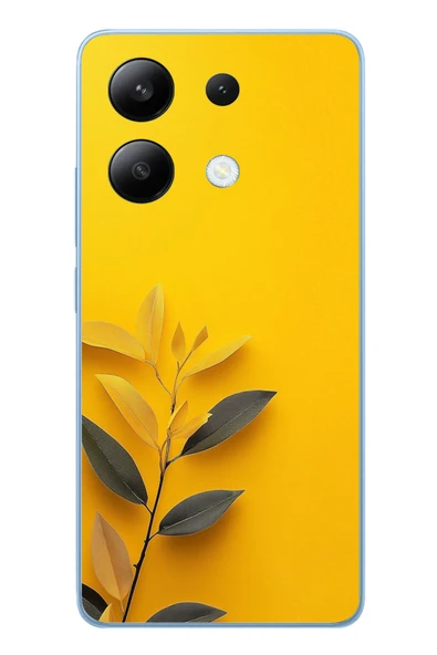 Le Balvo Redmi Note 13 4G Uyumlu Sarı Siyah Çiçekler Baskılı Silikon Kılıf ürün görseli 1