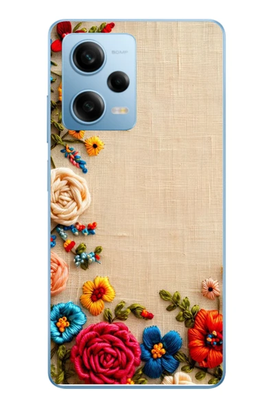 Le Balvo Redmi Note 12 Pro 5G Uyumlu İşlemeli İğne Oyası Baskılı Silikon Kılıf ürün görseli 1
