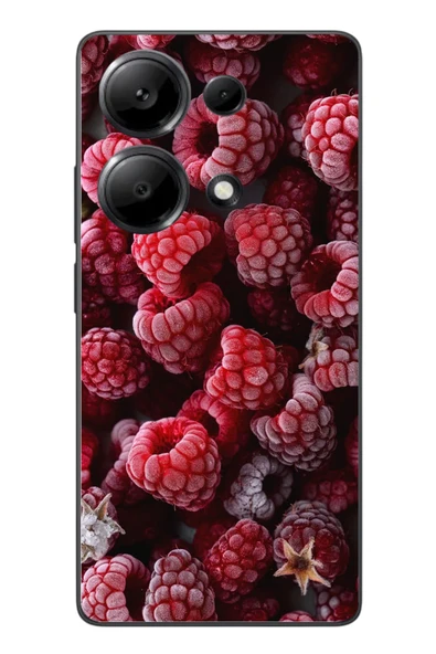 Le Balvo Redmi Note 13 Pro 4G Uyumlu Ahududu Frambuaz Baskılı Silikon Kılıf ürün görseli 1