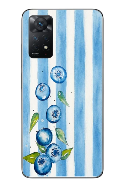 Le Balvo Redmi Note 11 Pro 4G Uyumlu Yaban Mersinleri Baskılı Silikon Kılıf ürün görseli 1
