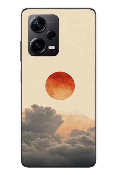 Le Balvo Redmi Note 12 Pro Plus Uyumlu Bulut ve Güneş Baskılı Silikon Kılıf ürün görseli 1
