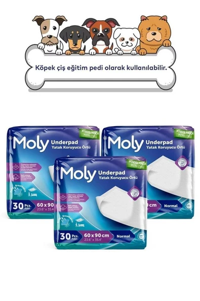 Moly 60x90 cm 30'lu 3 Paket Yatak Koruyucu Örtü ürün görseli 1