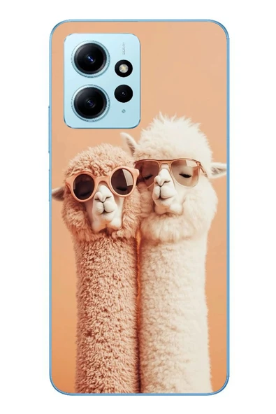 Le Balvo Redmi Note 12 4G Uyumlu Sevgili Lamalar Baskılı Silikon Kılıf ürün görseli 1