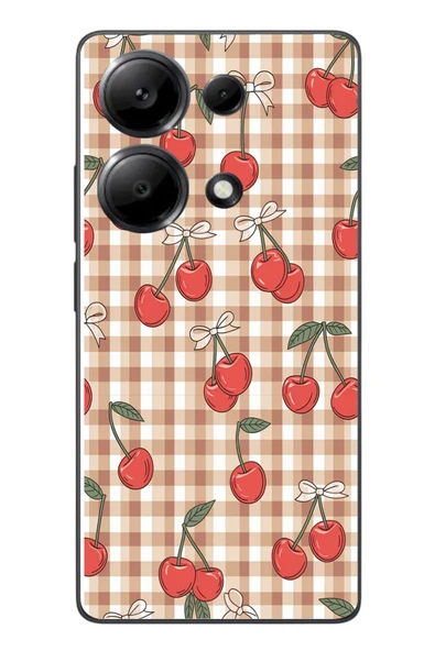 Le Balvo Redmi Note 13 Pro 4G Uyumlu Kurdeleli Kiraz Baskılı Silikon Kılıf ürün görseli 1