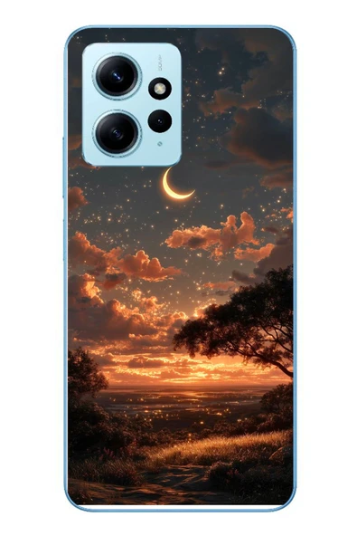 Le Balvo Redmi Note 12 4G Uyumlu Ay Gecesi Baskılı Silikon Kılıf ürün görseli 1