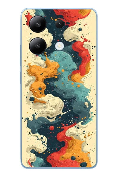 Le Balvo Redmi Note 13 4G Uyumlu Ahenkli Boya İzleri Baskılı Silikon Kılıf ürün görseli 1