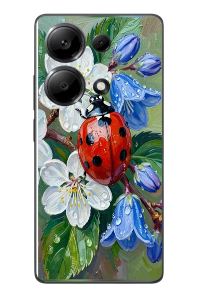 Le Balvo Redmi Note 13 Pro 4G Uyumlu Uğur Böceği Yağlı Boya Baskılı Silikon Kılıf ürün görseli 1