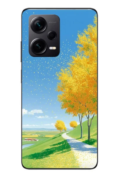 Le Balvo Redmi Note 12 Pro Plus Uyumlu Sarı Sonbahar Ağacı Baskılı Silikon Kılıf ürün görseli 1