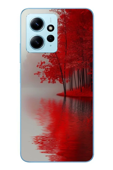 Le Balvo Redmi Note 12 4G Uyumlu Sonbahar Gölü Baskılı Silikon Kılıf ürün görseli 1