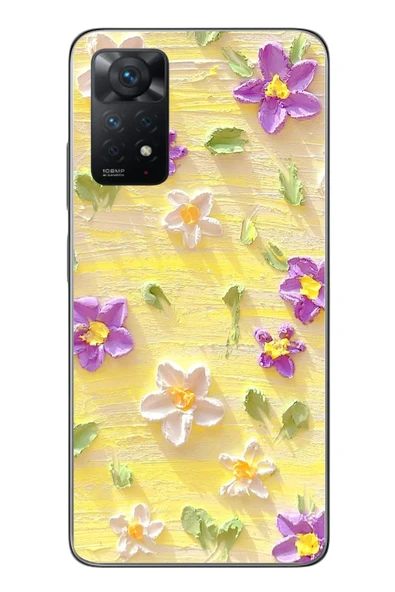 Le Balvo Redmi Note 11 Pro 4G Uyumlu Mor Papatyalar Baskılı Silikon Kılıf ürün görseli 1