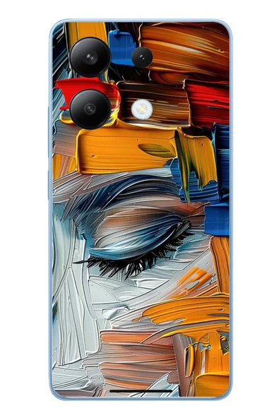 Le Balvo Redmi Note 13 4G Uyumlu Göz Boyama Fırçaları Baskılı Silikon Kılıf ürün görseli 1
