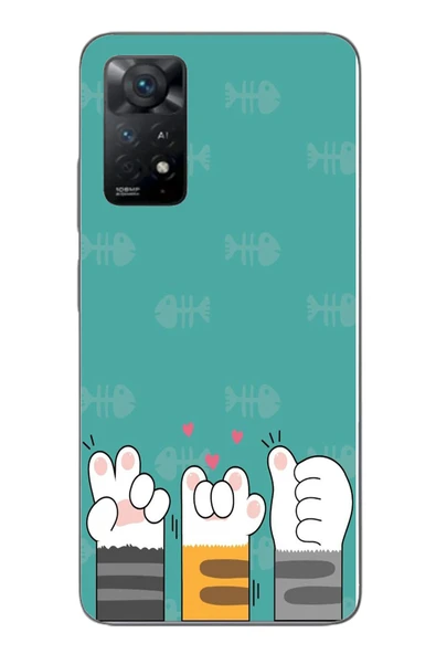 Le Balvo Redmi Note 11E Uyumlu Kedi Patileri Baskılı Silikon Kılıf ürün görseli 1