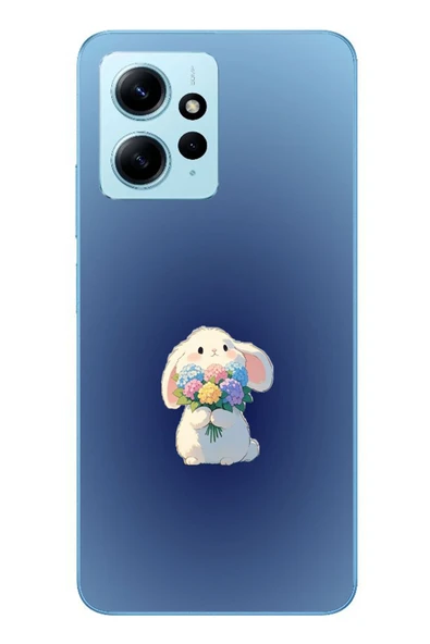 Le Balvo Redmi Note 12 4G Uyumlu Çiçekli Tavşan Baskılı Silikon Kılıf ürün görseli 1