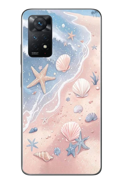 Le Balvo Redmi Note 11 Pro 4G Uyumlu Deniz Yıldızı Kumsalı Baskılı Silikon Kılıf ürün görseli 1