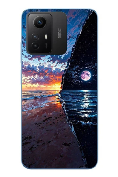 Le Balvo Redmi Note 12S Uyumlu Deniz Günbatımı Baskılı Silikon Kılıf ürün görseli 1
