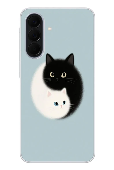 Le Balvo Samsung Galaxy A37 Uyumlu Yin Yang Kediler Baskılı Silikon Kılıf ürün görseli 1