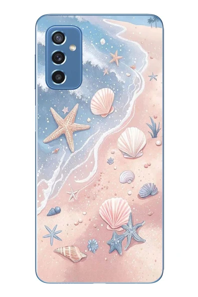 Le Balvo Samsung Galaxy M52 Uyumlu Deniz Yıldızı Kumsalı Baskılı Silikon Kılıf ürün görseli 1