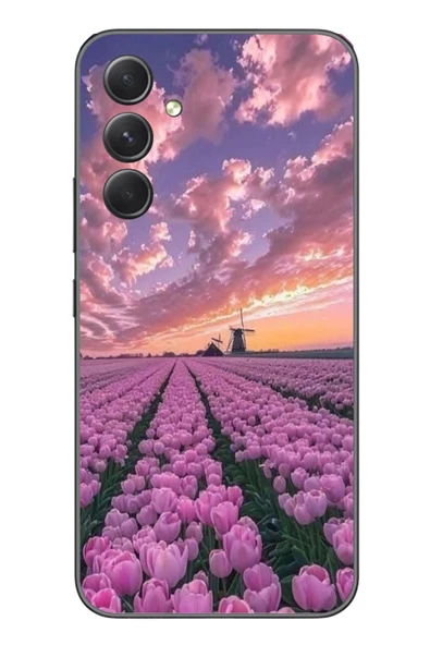 Le Balvo Samsung Galaxy A54 Uyumlu Lale Bahçesi Baskılı Silikon Kılıf ürün görseli 1