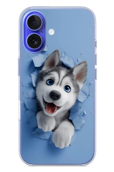 Le Balvo İphone 16 Uyumlu Sibirya Kurdu Baskılı Silikon Kılıf ürün görseli 1