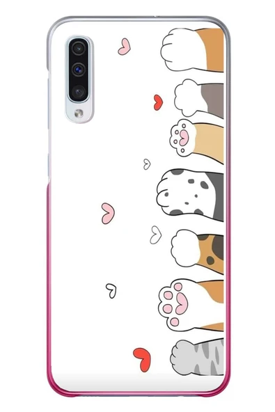 Le Balvo Samsung Galaxy A50 Uyumlu Kedi Harekatı Patileri Baskılı Silikon Kılıf ürün görseli 1