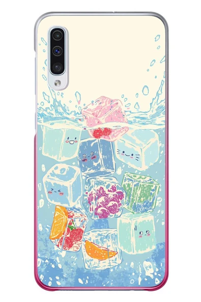 Le Balvo Samsung Galaxy A50 Uyumlu Kare Buzlar Baskılı Silikon Kılıf ürün görseli 1
