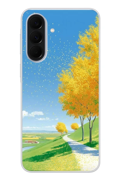 Le Balvo Samsung Galaxy A37 Uyumlu Sarı Sonbahar Ağacı Baskılı Silikon Kılıf ürün görseli 1