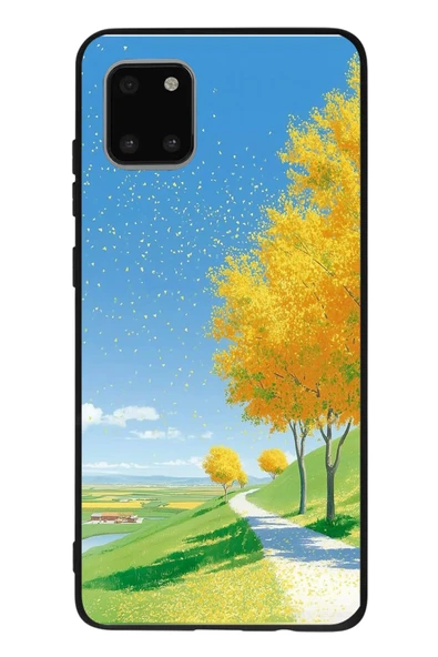 Le Balvo Samsung Galaxy Note 10 Lite Uyumlu Sarı Sonbahar Ağacı Baskılı Silikon Kılıf ürün görseli 1