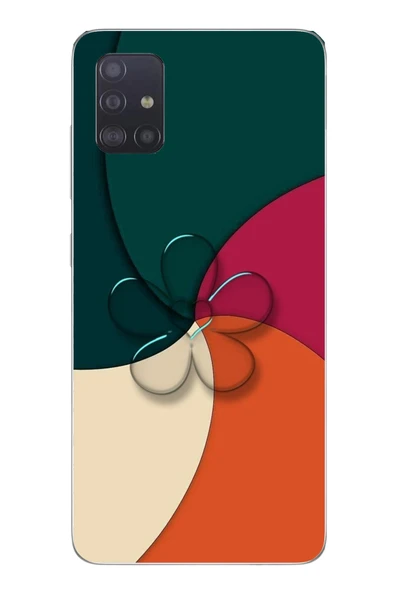 Le Balvo Samsung Galaxy A51 Uyumlu Modern Yonca Renkleri Baskılı Silikon Kılıf ürün görseli 1