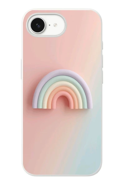 Le Balvo İphone 16e Uyumlu Gökkuşağı Pastel Baskılı Silikon Kılıf ürün görseli 1