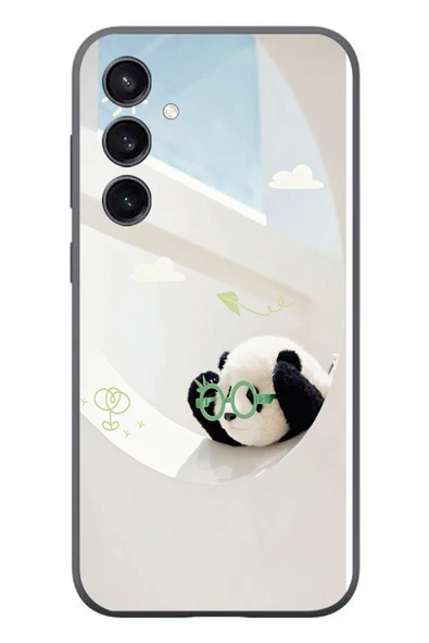 Le Balvo Samsung Galaxy S23 Uyumlu Gözlüklü Panda Baskılı Silikon Kılıf ürün görseli 1