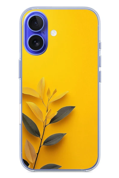 Le Balvo İphone 16 Uyumlu Sarı Siyah Çiçekler Baskılı Silikon Kılıf ürün görseli 1