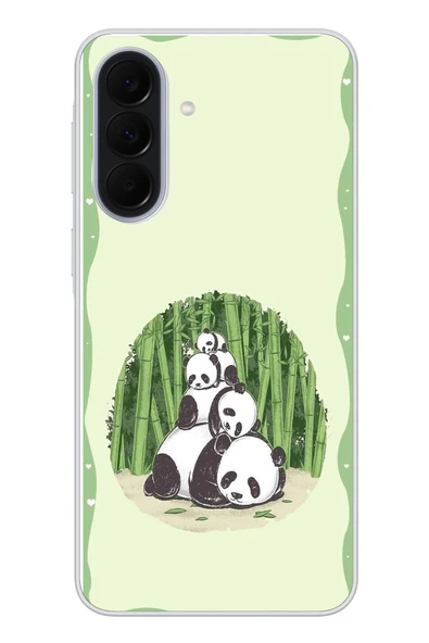 Le Balvo Samsung Galaxy A37 Uyumlu Panda Ailesi Baskılı Silikon Kılıf ürün görseli 1