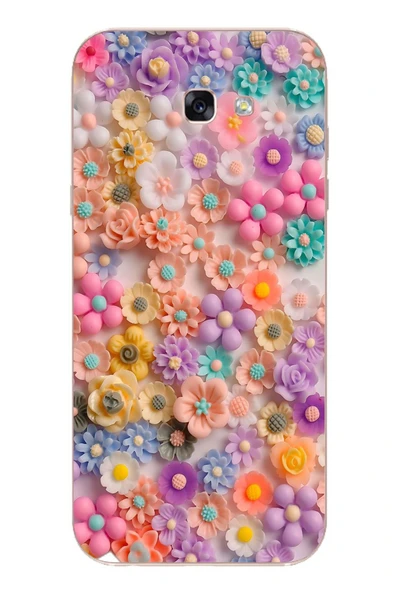 Le Balvo Samsung Galaxy A7 (2017) Uyumlu Çiçek Bükleleri Baskılı Silikon Kılıf ürün görseli 1