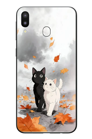 Le Balvo Samsung Galaxy M31 Uyumlu Sonbahar Kedileri Baskılı Silikon Kılıf ürün görseli 1