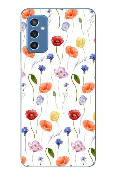 Le Balvo Samsung Galaxy M52 Uyumlu Sade Tek Çiçekler Baskılı Silikon Kılıf ürün görseli 1