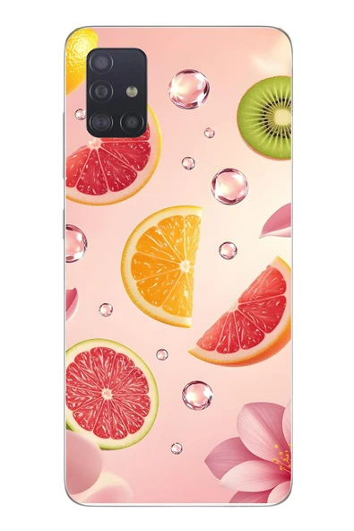 Le Balvo Samsung Galaxy A51 Uyumlu Meyve Dilimleri Baskılı Silikon Kılıf ürün görseli 1