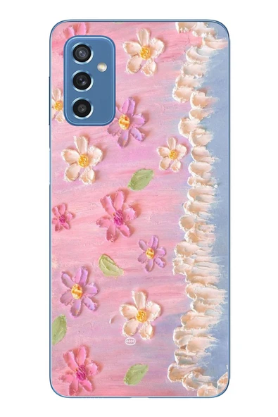 Le Balvo Samsung Galaxy M52 Uyumlu Çiçek Dalgaları Baskılı Silikon Kılıf ürün görseli 1