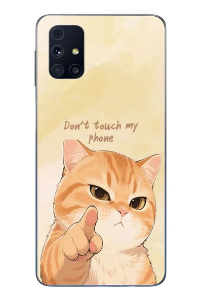 Le Balvo Samsung Galaxy M31s Uyumlu Dont Touch My Phone Baskılı Silikon Kılıf ürün görseli 1