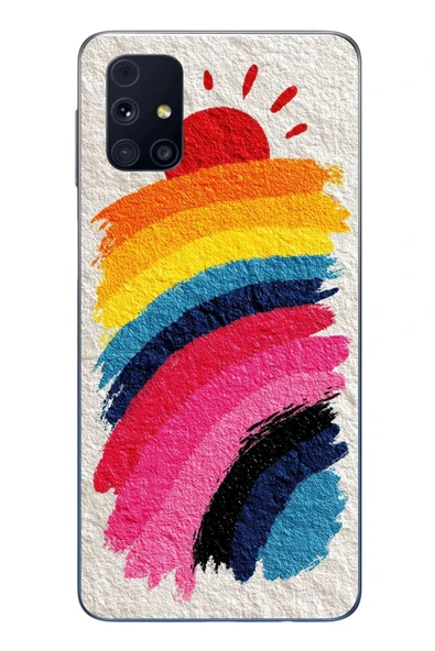 Le Balvo Samsung Galaxy M31s Uyumlu Güneşli Gökkuşağı Baskılı Silikon Kılıf ürün görseli 1