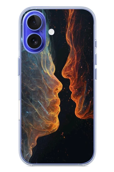 Le Balvo İphone 16 Uyumlu Kavuşan Çizgiler Baskılı Silikon Kılıf ürün görseli 1