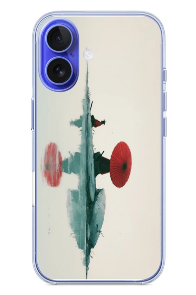 Le Balvo İphone 16 Uyumlu Japon Şemsiyesi Baskılı Silikon Kılıf ürün görseli 1