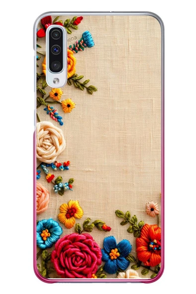 Le Balvo Samsung Galaxy A50 Uyumlu İşlemeli İğne Oyası Baskılı Silikon Kılıf ürün görseli 1